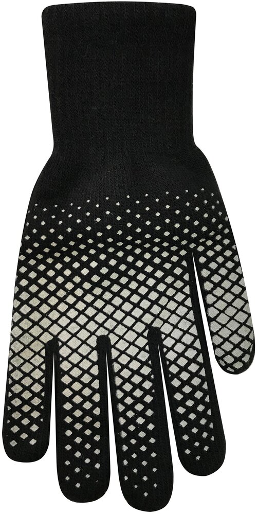Мужские утепленные перчатки с аппликацией R-007DB. Размер 23, цвет черный