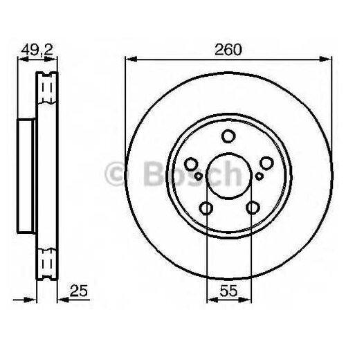 Диск тормозной передний TOYOTA AVENSIS (T22) 260мм 0986478451