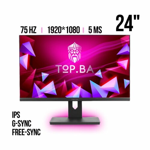 Монитор игровой ТОР ВА 24 IPS 19201080 75 Гц G-Sync FHD черный 1039900₽