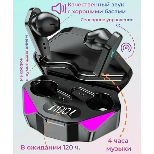 Беспроводные наушники блютуз TWS Хl5-черные с микрофоном для андроид айфонигровые детские взрослые 965₽