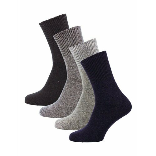 фото Мужские носки syltan, 4 пары, классические, ослабленная резинка, утепленные, размер 41-46, черный, серый
