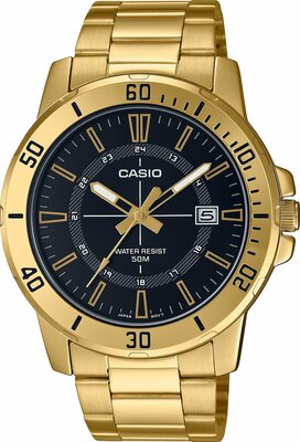 Наручные часы CASIO Collection MTP-VD01G-1C, черный, желтый