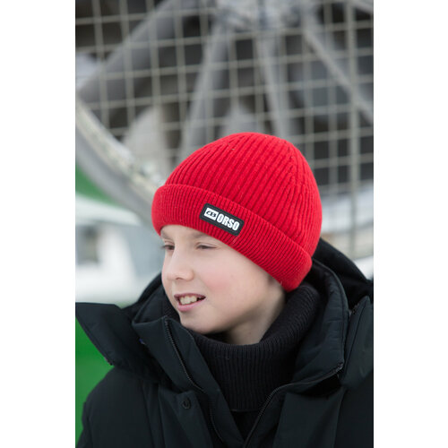 фото Шапка бини orso bianco, размер 54, красный