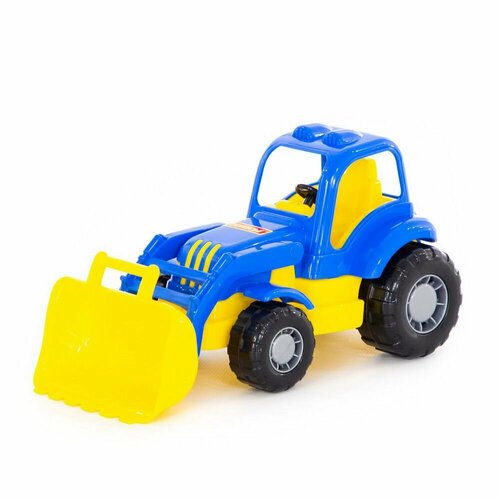 Машинка полесье Трактор погрузчик Крепыш, сине-желтый 28 см П-44549/сине-желтый машинка полесье трактор экскаватор мастер сине желтый п 35318 сине желтый