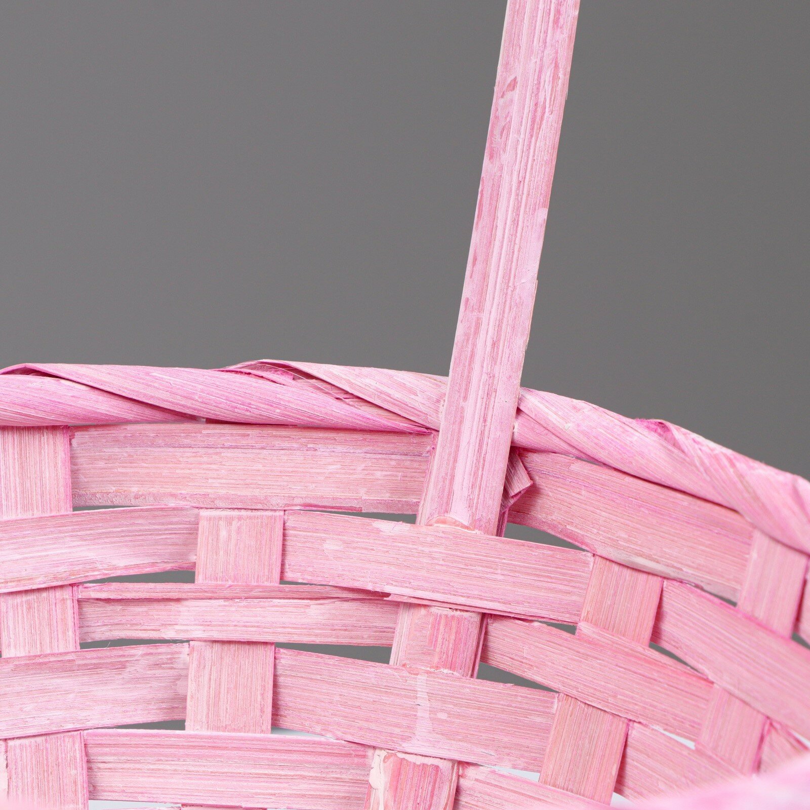 Корзина плетеная, 19х9/32 см, розовый, бамбук - фотография № 2