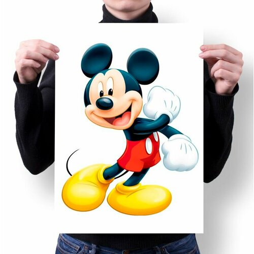 Плакат Mickey Mouse, Микки Маус №27, А4 плакат с секретами новогодние забавы микки маус