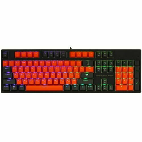 Клавиатура проводная ZET GAMING Dragon Slayer ZG-S9-DS104GY-PBT-BR , механическая Gateron Yellow, клавиш - 104, USB, черная