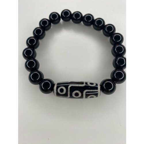 фото Браслет, агат, 10 шт., размер 19 см, размер one size, черный zaira mag shop