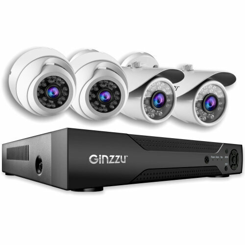 Комплект видеонаблюдения Ginzzu HK-447N,4ch, 5MP, HDMI,2ул+2куп кам 5.0Mp, IR30м