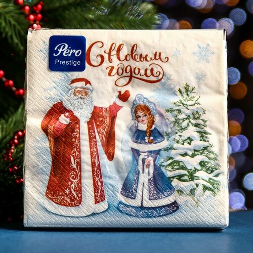 Салфетки бумажные Перышко Prestige 33х33 