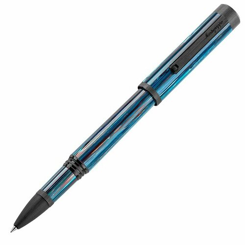 Ручка-роллер Montegrappa Zero Zodiac Libra (Весы) Ultra Black IP Steel. Артикул ZZ-LB-RB