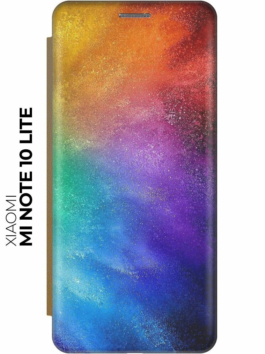Чехол-книжка Торжество красок на Xiaomi Mi Note 10 Lite / Сяоми Ми Ноут 10 Лайт золотой