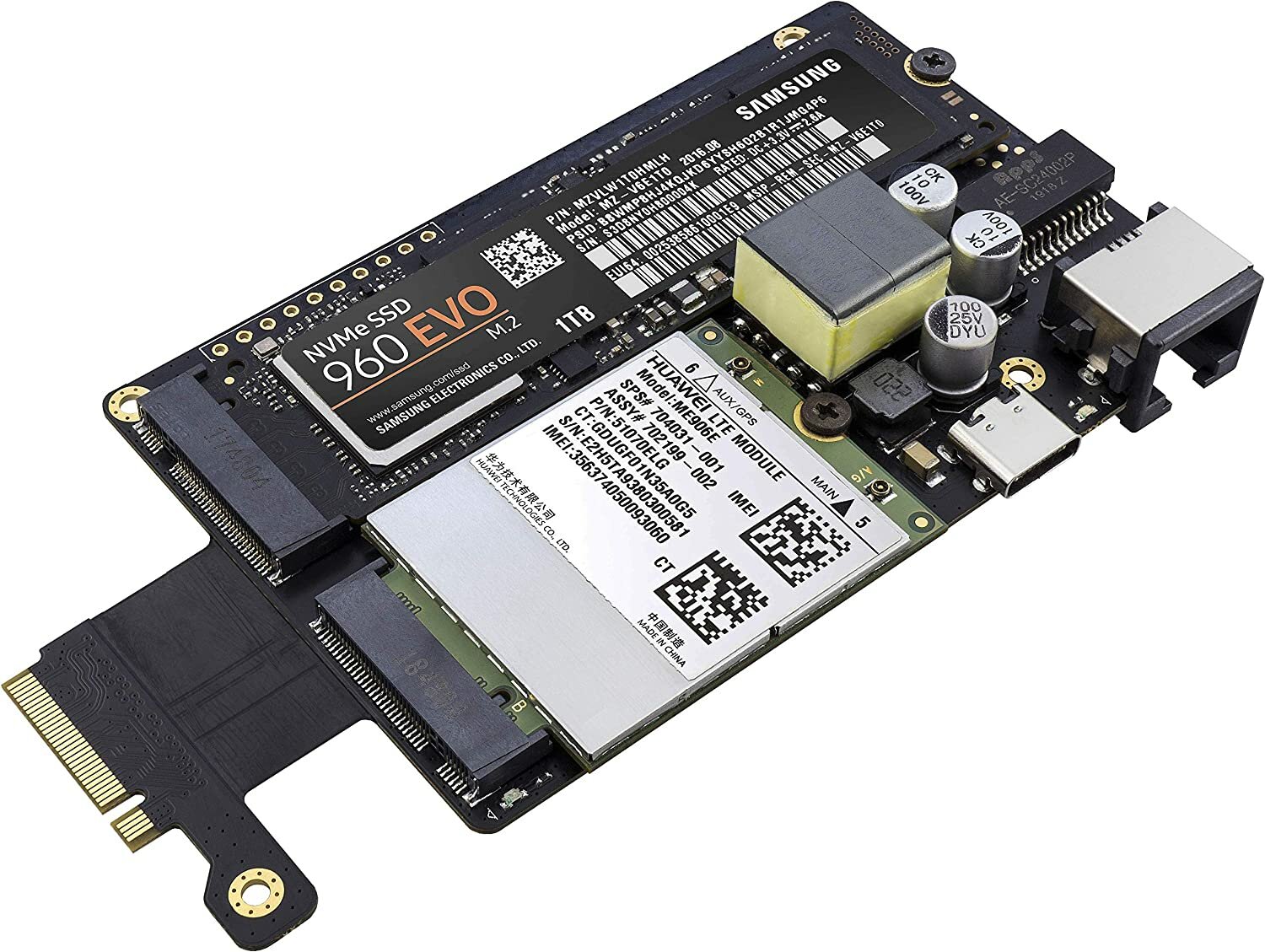 Плата интерфейсная Khadas M2X Extension Board M2X Extension Board for VIM3 & Edge-V, PoE Ethernet/NVMe SSD/4G LTE