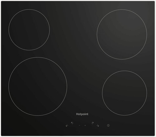 Изображение товара Электрическая варочная панель Hotpoint HR 6T1 C 59 см, 4 конфорки стеклокерамика, черный