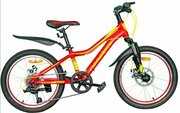 Велосипед 20 NAMELESS J2200D (DISK) (6-ск.) (ALU рама) красный/желтый (рама 11)