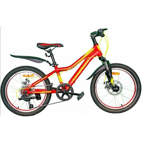 Велосипед 20 NAMELESS J2200D (DISK) (6-ск.) (ALU рама) красный/желтый (рама 11) велосипед nameless 20 s2300d черный оранжевый 11 2020 универс рама
