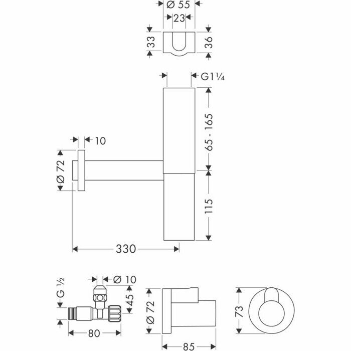 Сифон для раковины Hansgrohe - фото №6