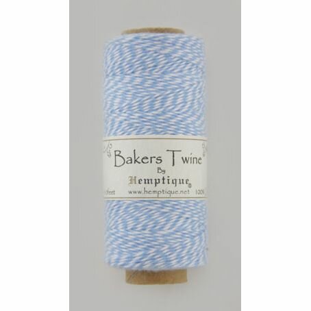 Шнур HEMPTIQUE "Bakers Twine", 2х2 нити, 1 мм, 125 м, 50 г, светлый бело-голубой, на катушке
