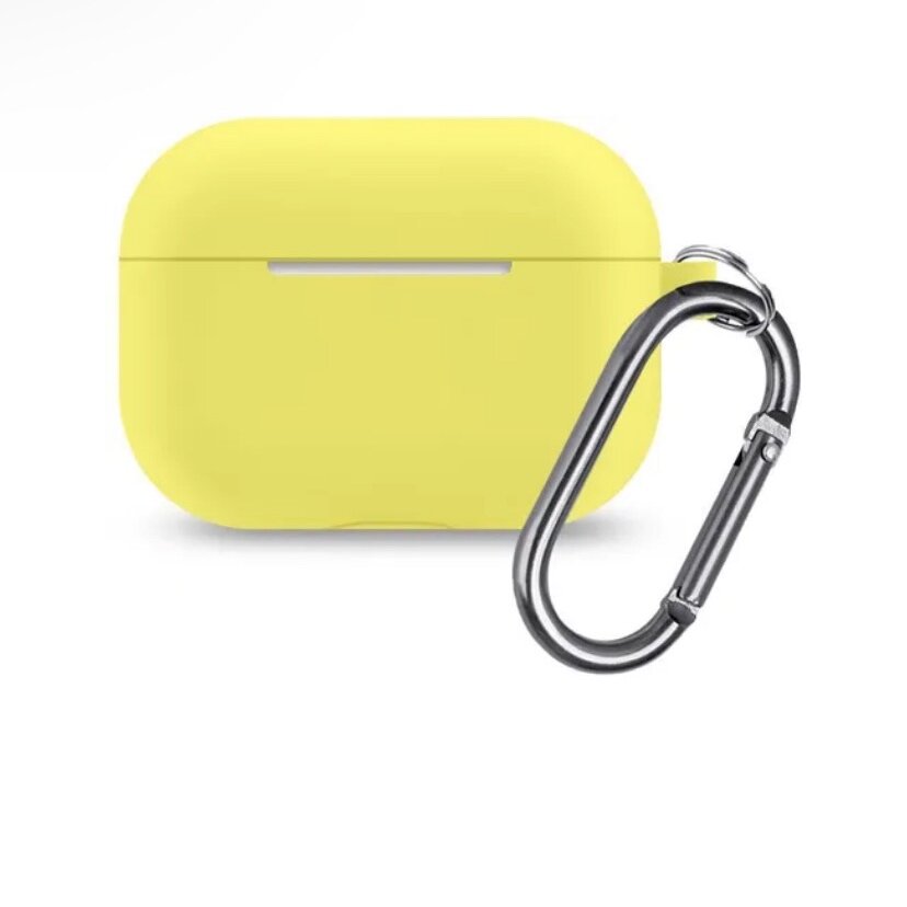 Чехол для наушников Apple AirPods Pro силиконовый с карабином, желтый