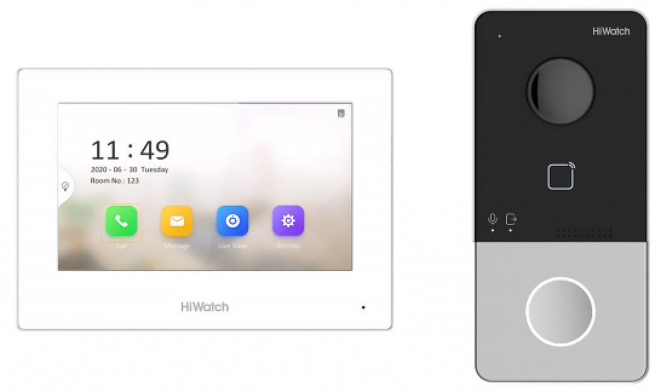 Комплект IP-видеодомофонии HiWatch DS-D100IKWF(B)