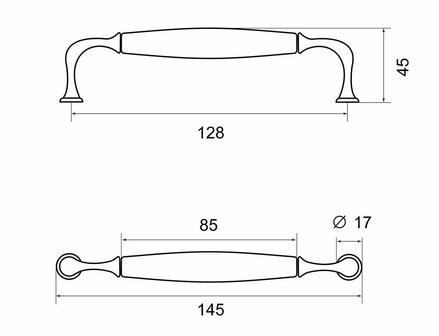 Изображение Ручка-скоба мебельная Casalingo ЦАМ 128 мм цвет бронза