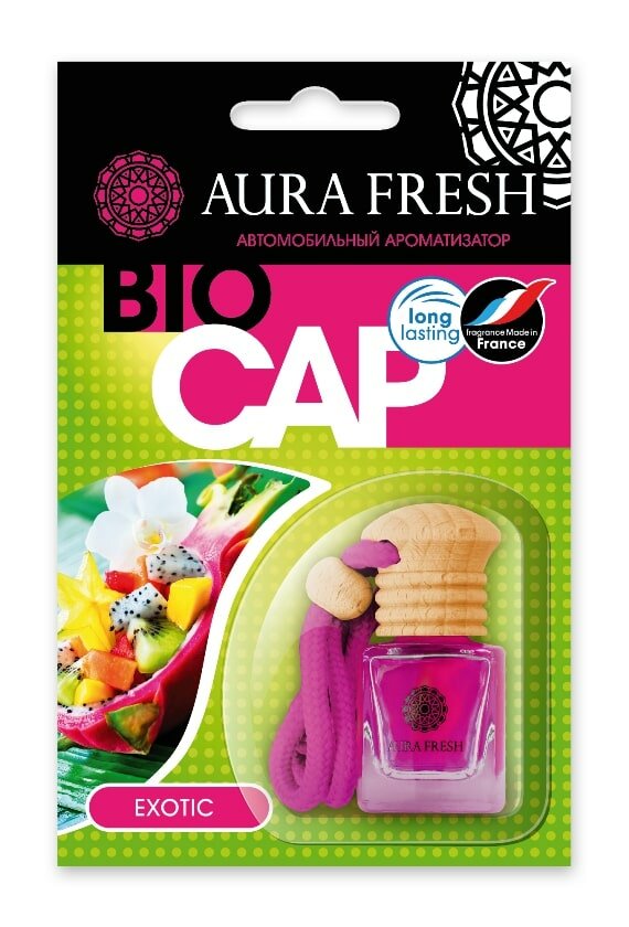 Ароматизатор подвесной с деревянной крышкой "AURA FRESH BIO CAP Exotic" (Экзотик) AURA FRESH 23008