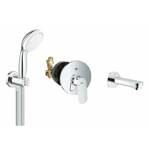 Набор для ванны Grohe Eurosmart Cosmopolitan, хром комплект смесителей для ванны grohe eurosmart cosmopolitan с донным клапаном без полочки