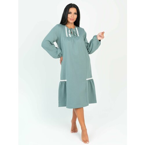 фото Сорочка трикотажные сезоны, размер 52, хаки