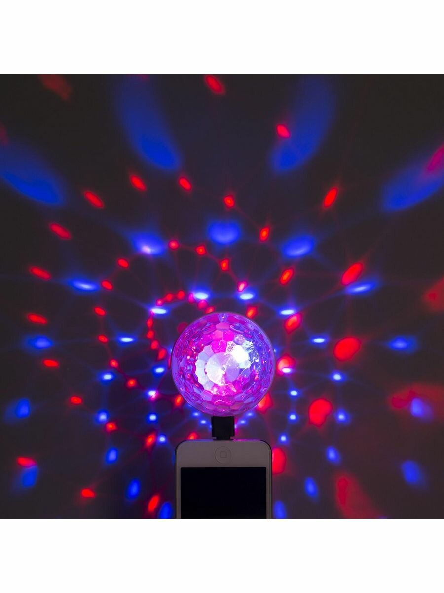Световой прибор Двойной диско-шар 7 см 4 коннектора свечение