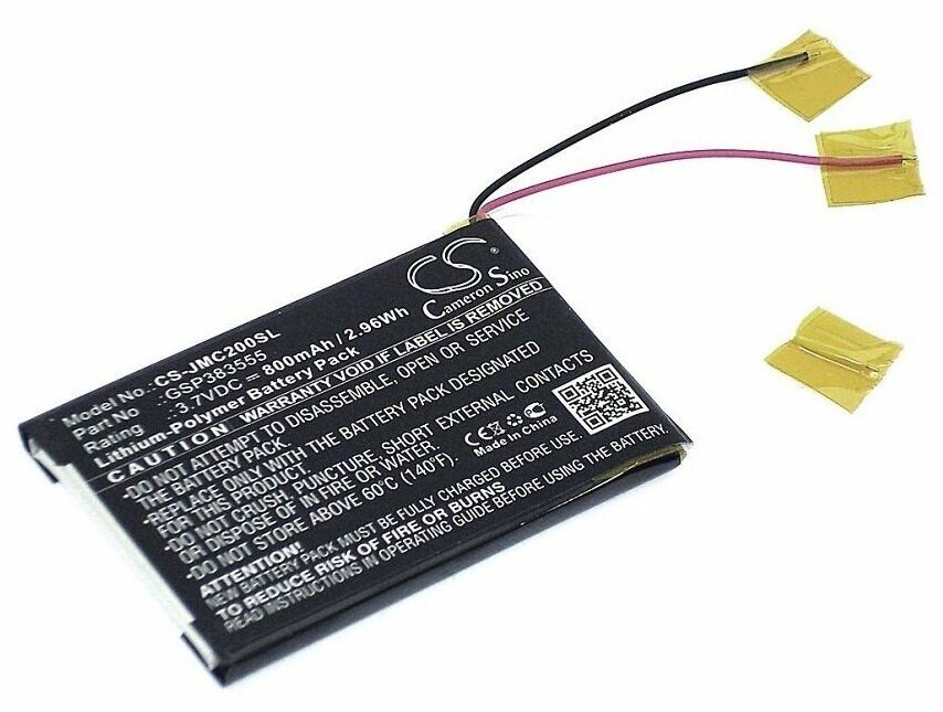 Аккумулятор для акустики JBL Clip 2 GSP383555 CS-JMC200SL 3.7V 800mAh код mb075386