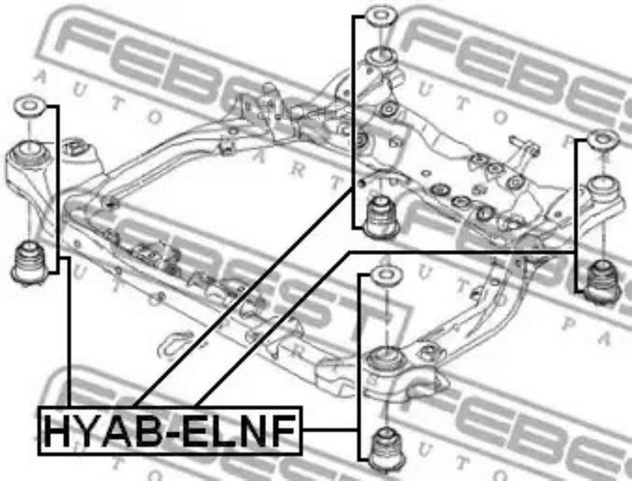 FEBEST HYAB-ELNF сайлентблок подрамника HYUNDAI ELANTRA 06 2006-2012 [BRAZIL + MIDDLE EAST]