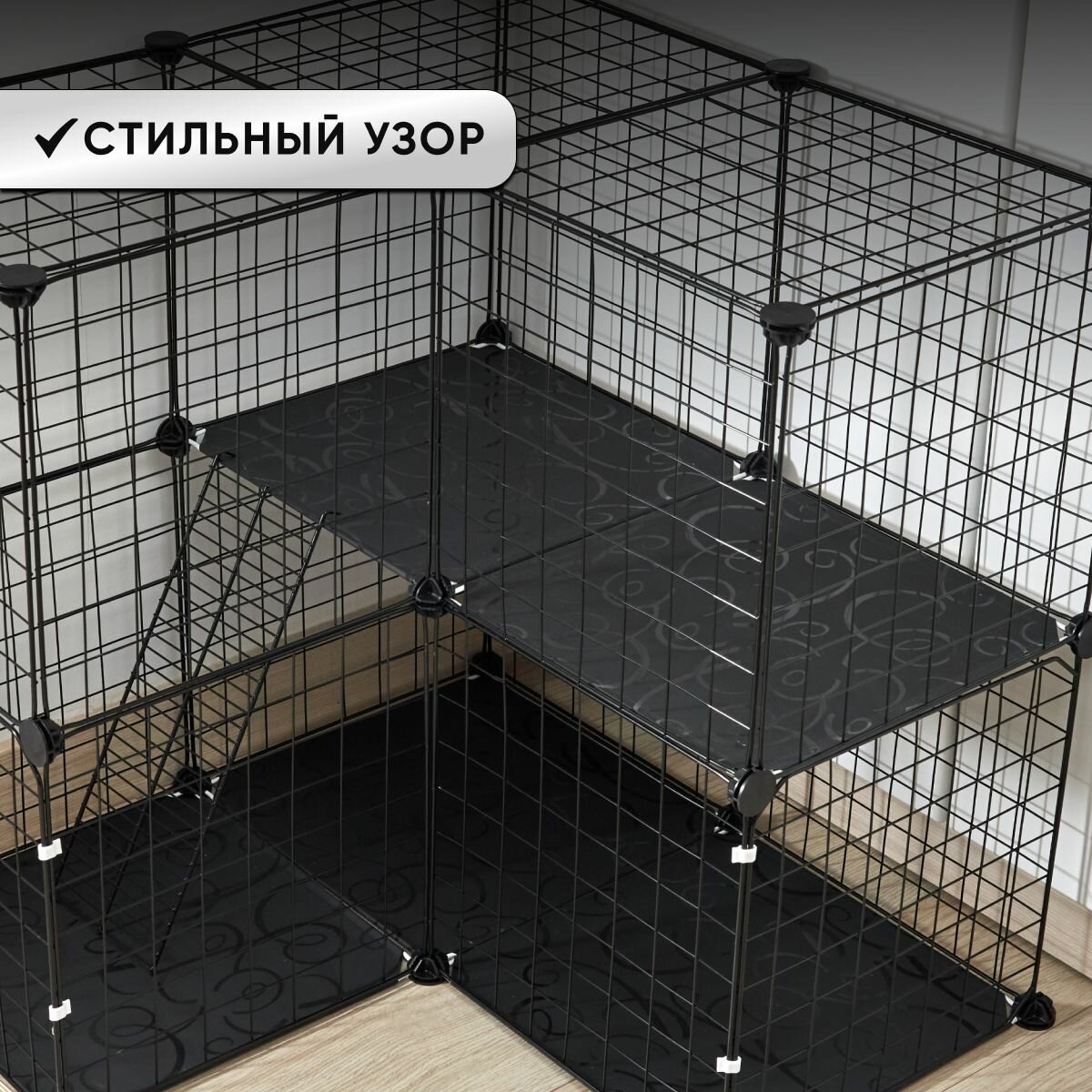 Клетка для собак и кошек средних и мелких пород Оqqi, 36х72х71см, черная - фотография № 10