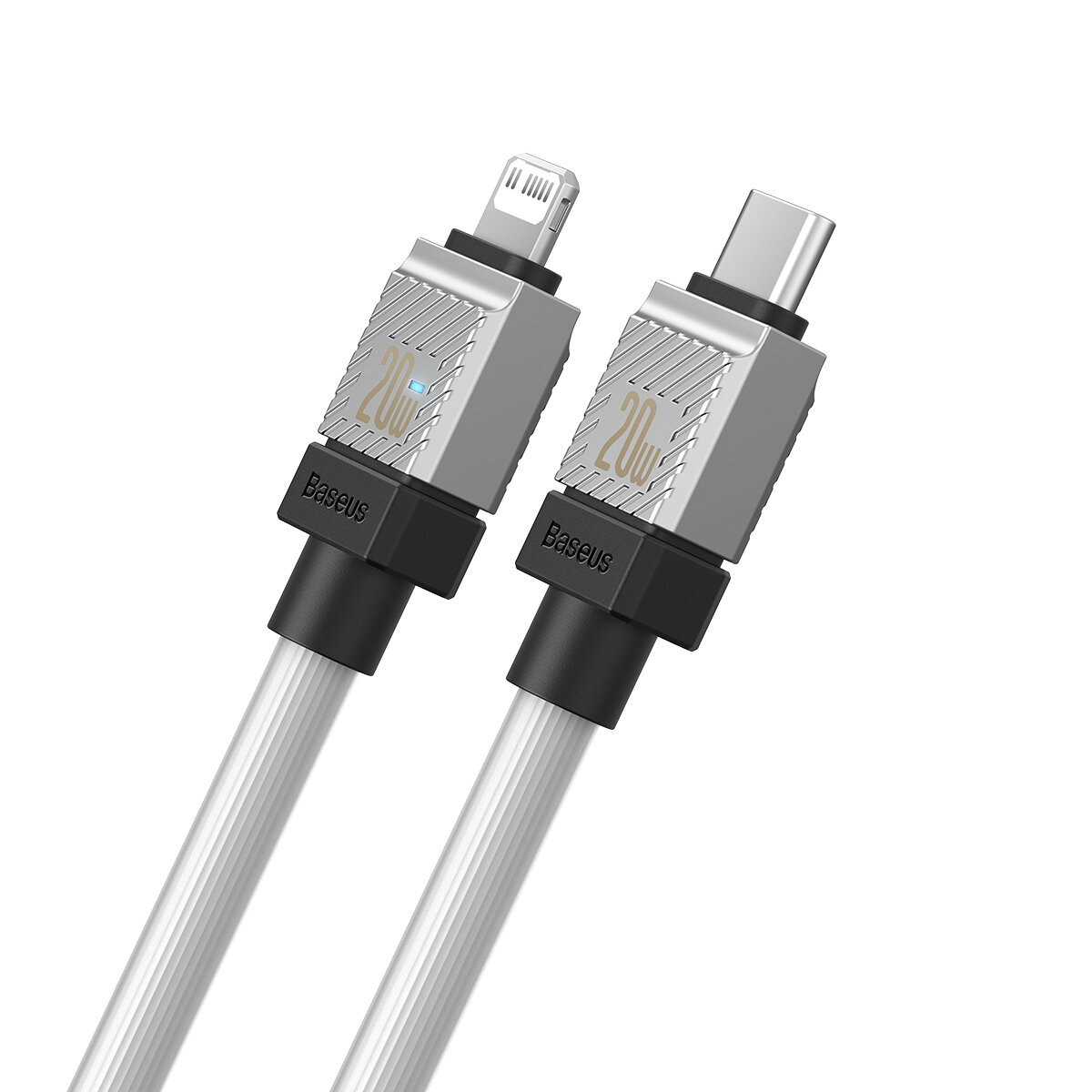 Кабель для передачи данных / быстрой зарядки/Baseus High Density Braided Fast Charging Data Cable Type-C to iP PD 20W 1m White — фото 13