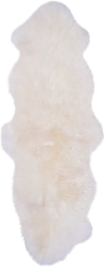 Шкура овечья двойная 50x155 см цвет белый
