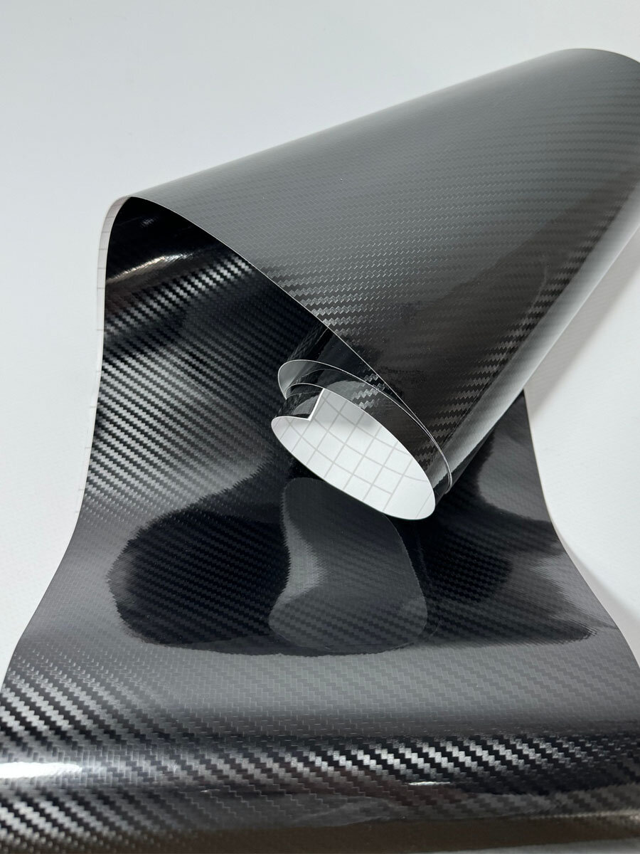 SunGrass / Защитная виниловая плёнка карбон 150х60 см 5D / Декор для мебели / Виниловая автомобильная черная карбоновая самоклеющаяся пленка