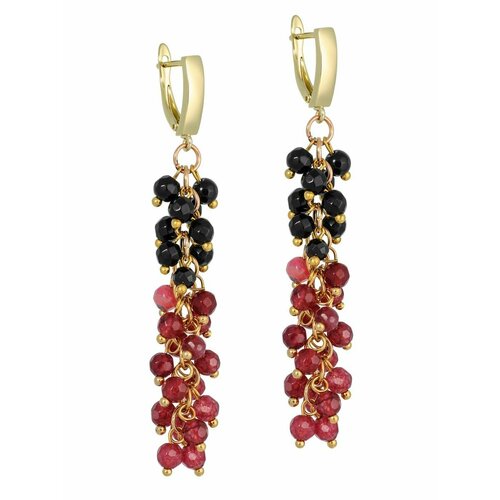 Серьги Koshika кварцит черный бордовый 1534₽