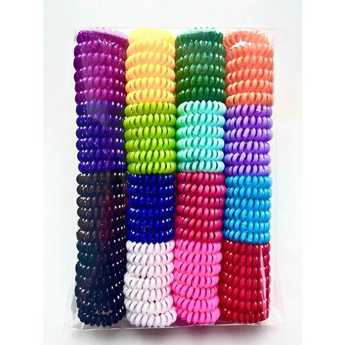 Резинки-пружинки для волос разноцветные 16 цветов 100шт