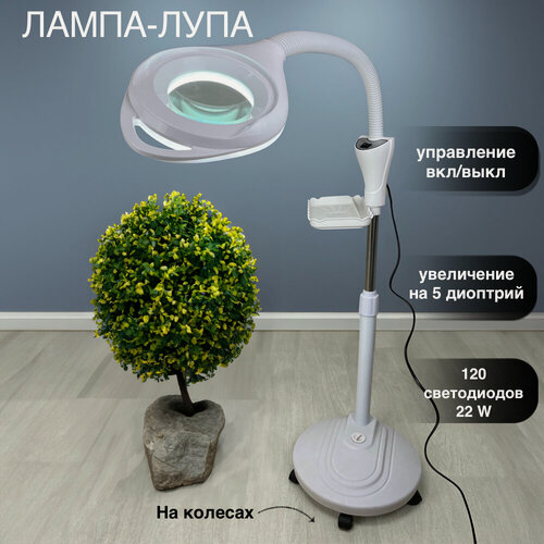 Изображение товара Лампа-Лупа для косметолога напольная (без регулировки, 9 см)