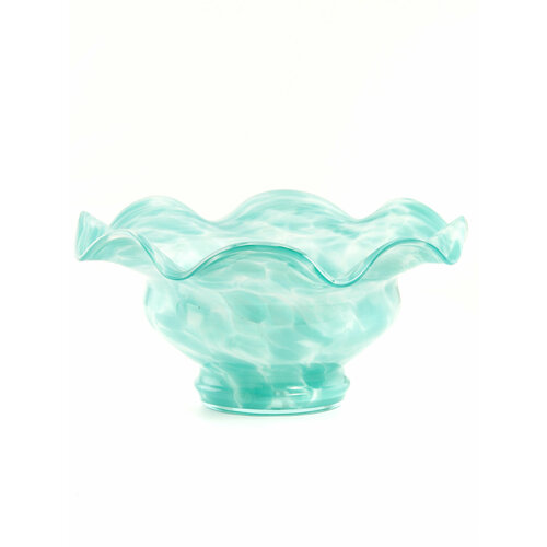 Ваза Мираж 24х12 см в мятно - белых тонах матовая внутри