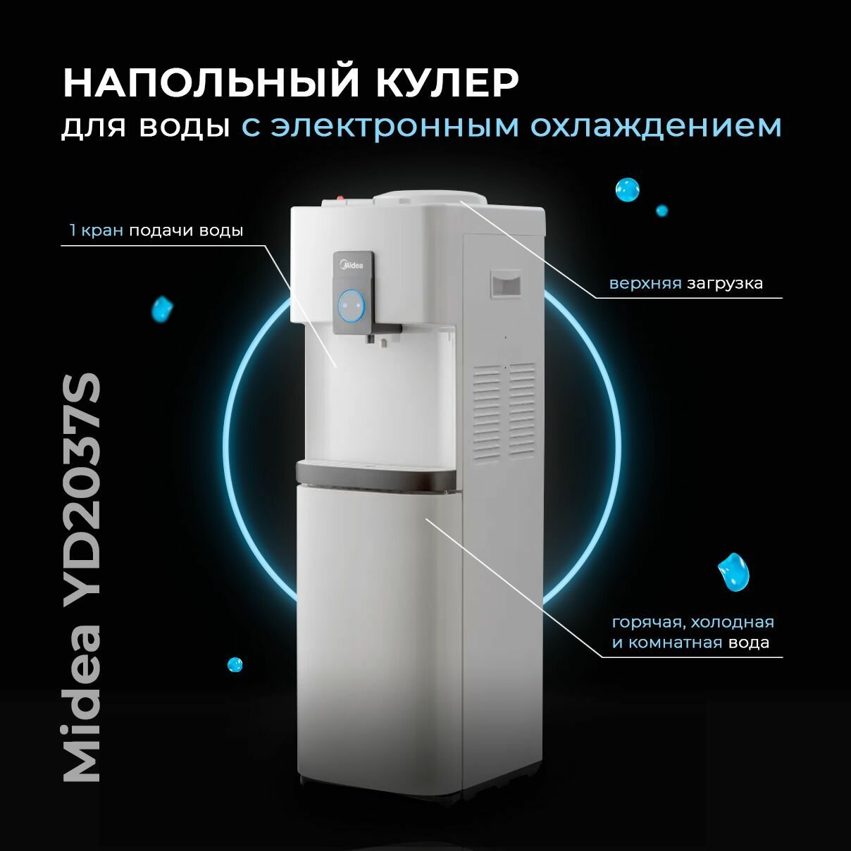 фото Кулер Midea YD2037S напольный верхняя загрузка, электронное охлаждение