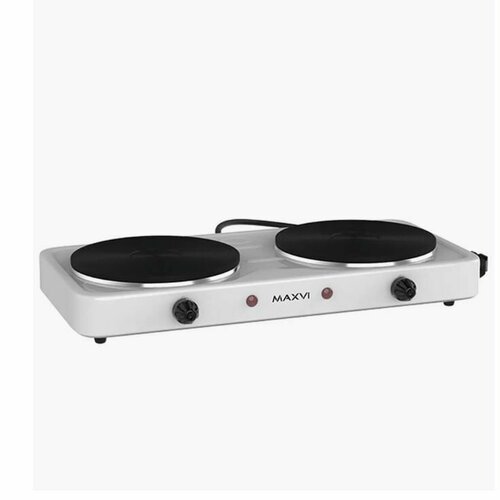 Плита настольная электрическая двухкомфорочная 2000 Вт MAXVI HE211 white 5000000₽