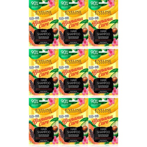 Eveline Cosmetics Шампунь для волос Banana Care интенсивное восстановление для окрашенных и поврежденных волос 9 шт 1361₽