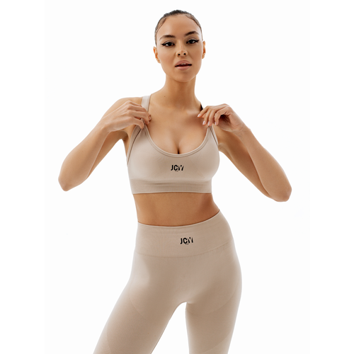 фото Топ спортивный juicy clo коллекция sweet vibes, размер m, бежевый