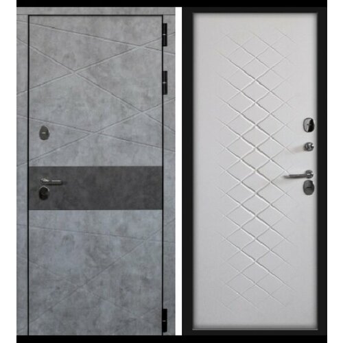 Дверь металлическая дакар термо черный муар/бетон лофт 860_ правая