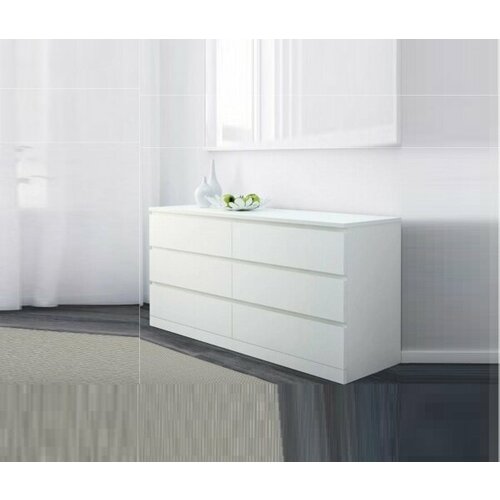 КБ Комод Лестер 6 ящиков белый
