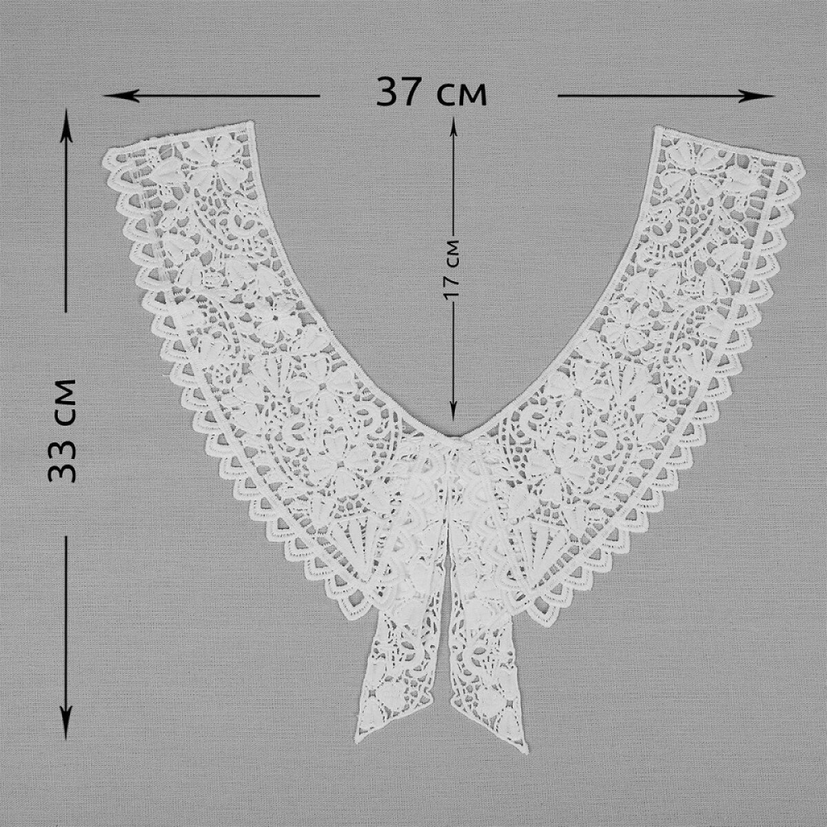 Воротник кружевной матовая нить KRUZHEVO TBY.13/186 37смх33см, цв. белый уп.5 компл