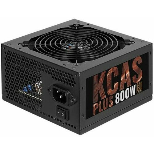 Блок питания Aerocool ATX 800W KCAS PLUS 800 80 bronze 204pin APFC 120mm fan 7xSATA RTL 21150₽