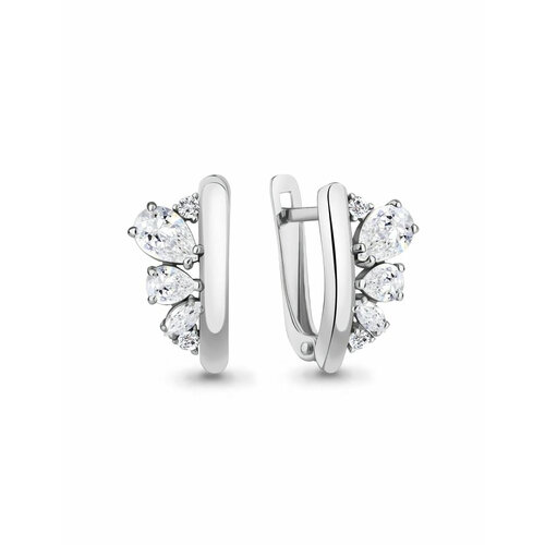 Серьги Amarin Jewelry, серебро, 925 проба, родирование, фианит, серебряный