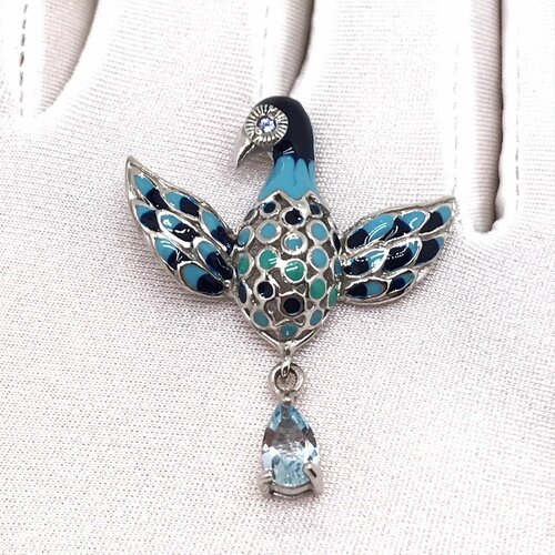 Подвеска, серебро, 925 проба, топаз