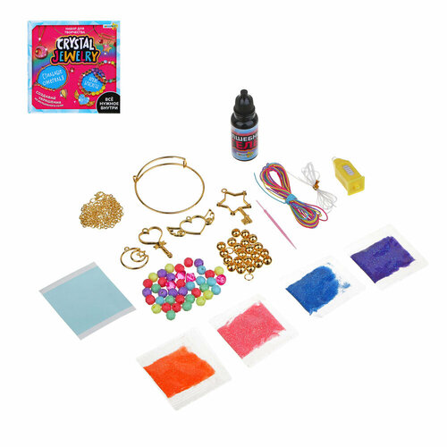 Хоббихит Набор для творчества Crystal Jewelry PET РР акрил полиэстер металл 11х11х4см 1075₽